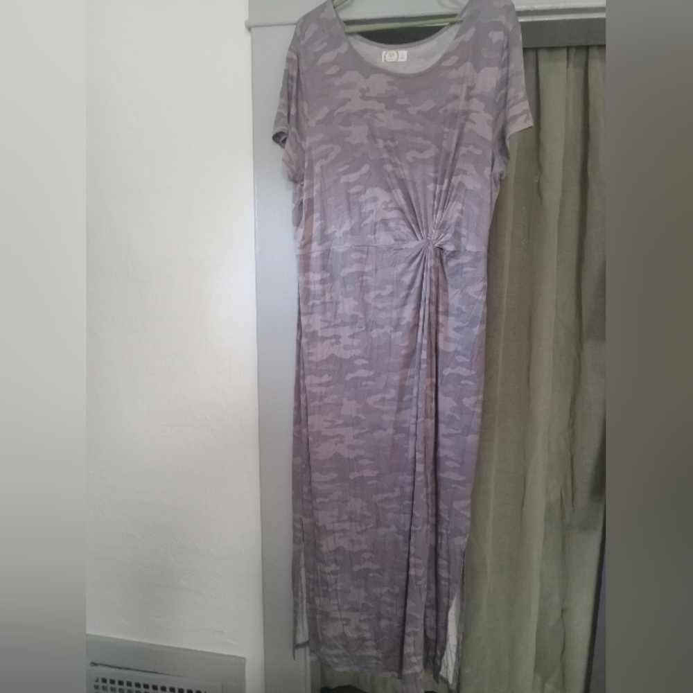 Maurices Lavender Camo Maxi Dress